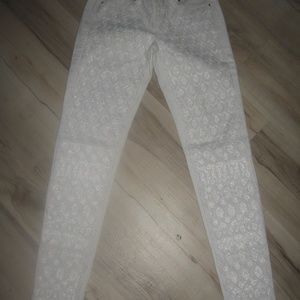 White House Black Market Sequins Skinny Jeans - White